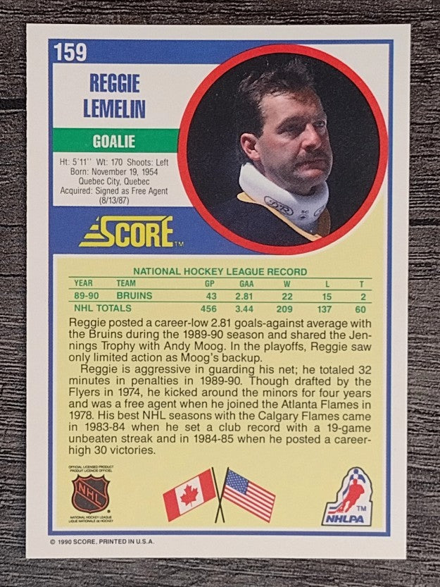 1990-91 Score #159 Rejean Lemelin