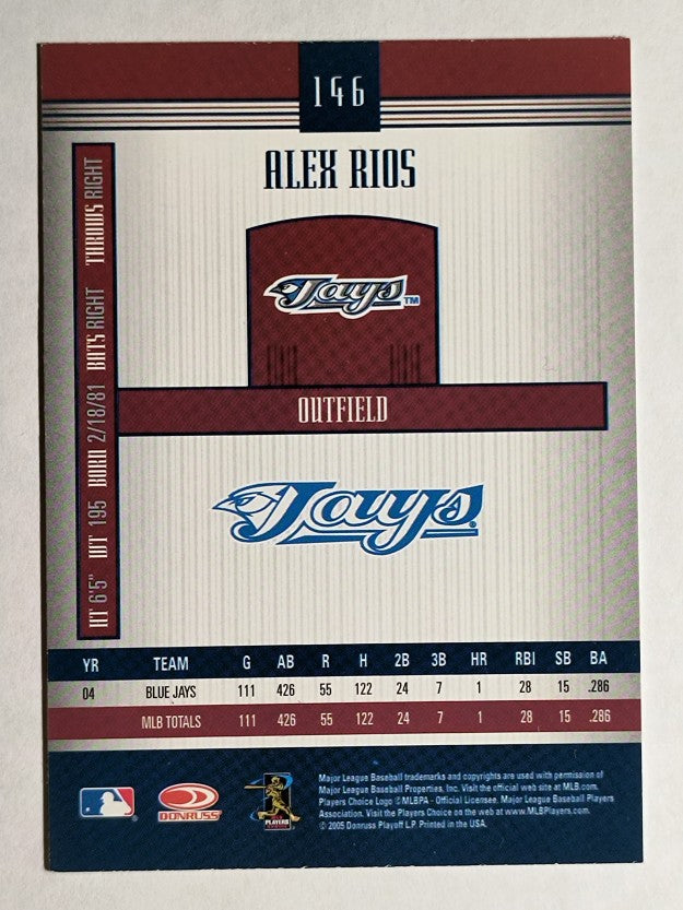2005 Donruss Signature #146 Alexis Rios