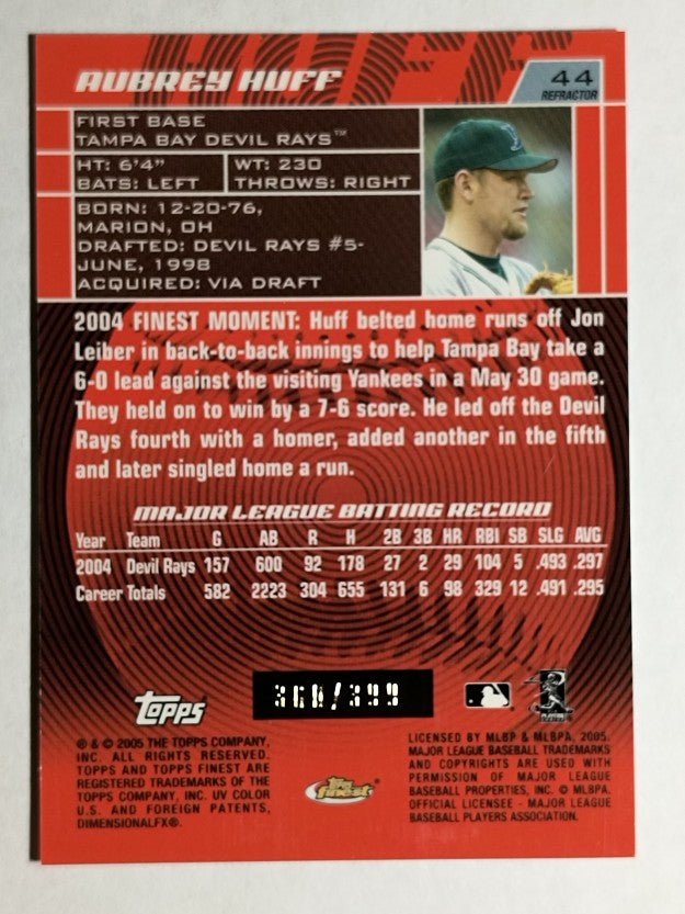 2005 Finest Refractors #44 Aubrey Huff