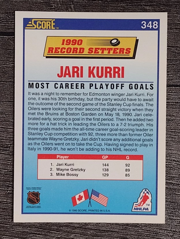 1990-91 Score #348 Jari Kurri LL
