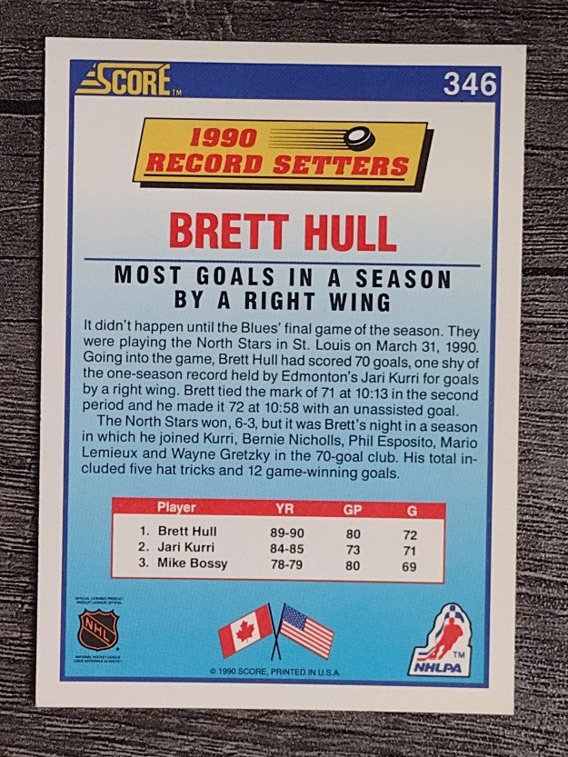 1990-91 Score #346 Brett Hull RB
