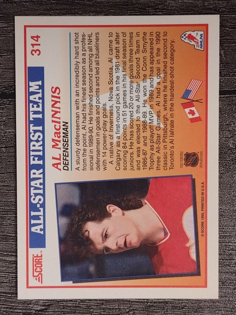 1990-91 Score #314 Al MacInnis AS1