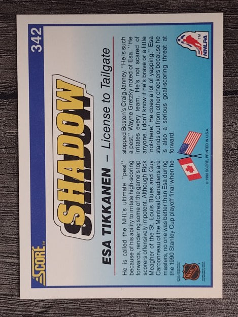 1990-91 Score #342 Esa Tikkanen Shadow