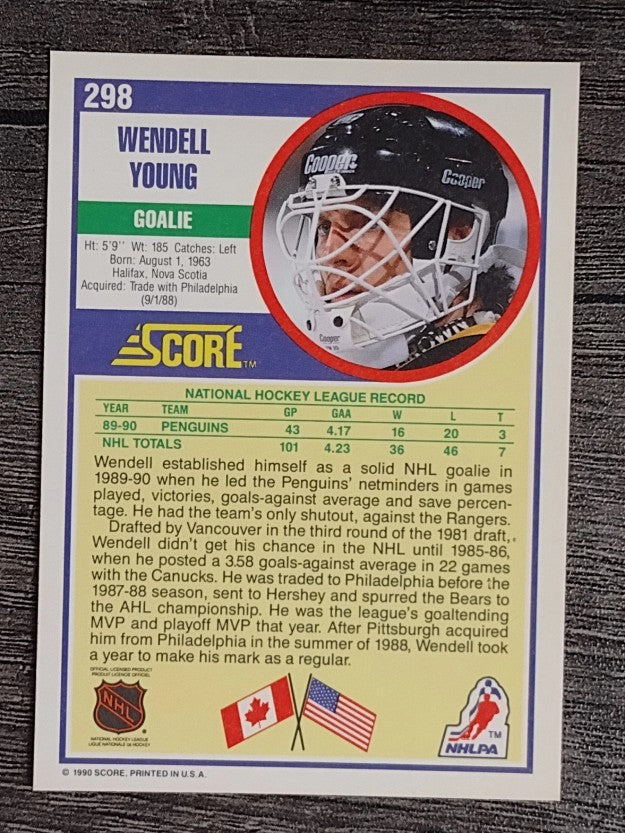 1990-91 Score #298 Wendell Young RC