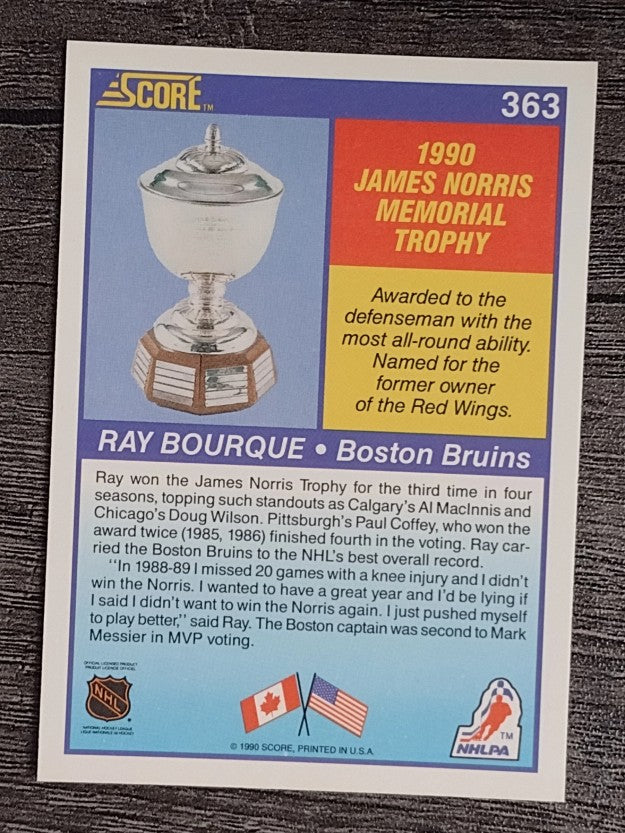 1990-91 Score #363 Ray Bourque Norris