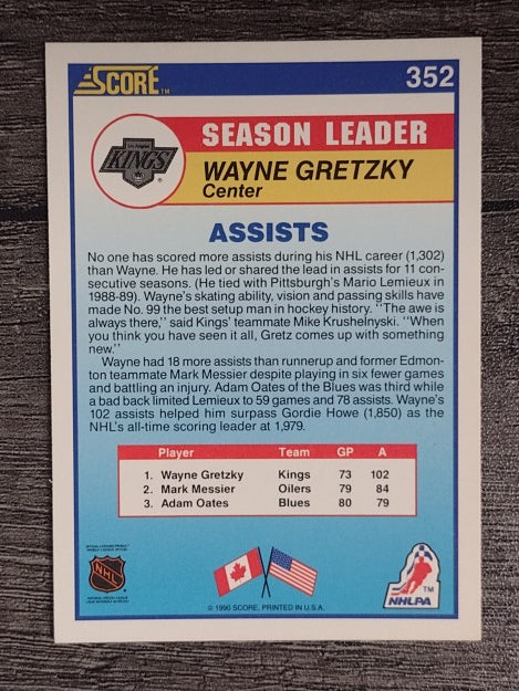1990-91 Score #352 Wayne Gretzky LL