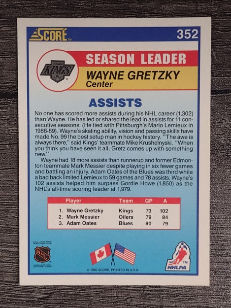 1990-91 Score #352 Wayne Gretzky LL