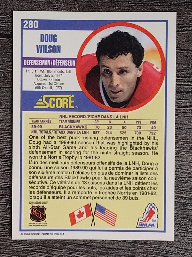 1990-91 Score Canadian #280 Doug Wilson