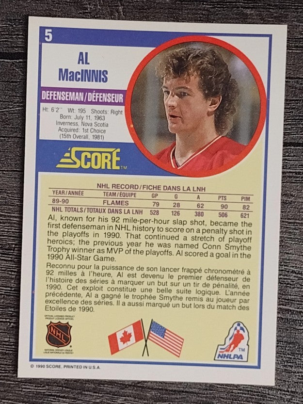 1990-91 Score Canadian #5 Al MacInnis