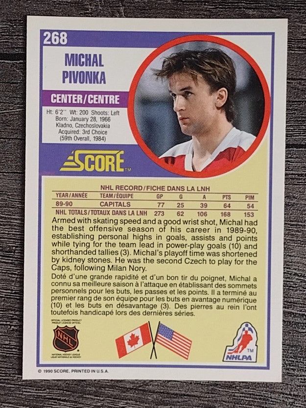 1990-91 Score Canadian #268 Michal Pivonka RC