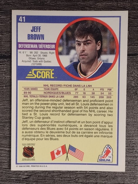 1990-91 Score Canadian #41 Jeff Brown