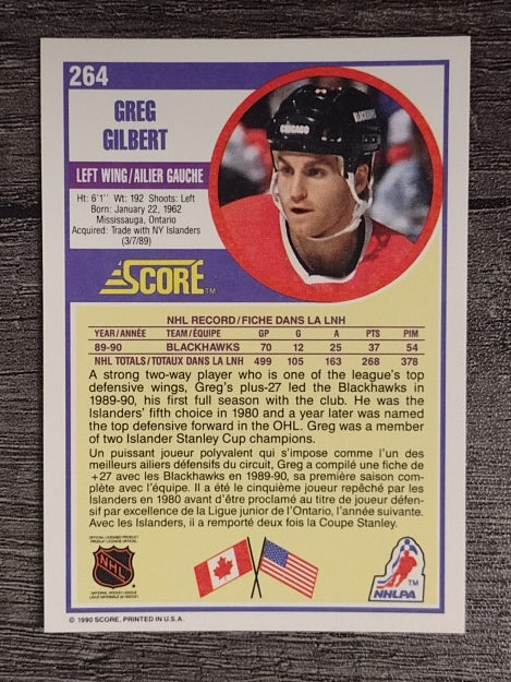 1990-91 Score Canadian #264 Greg Gilbert