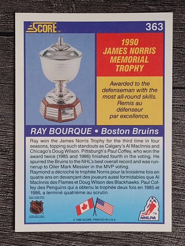 1990-91 Score Canadian #363 Ray Bourque Norris