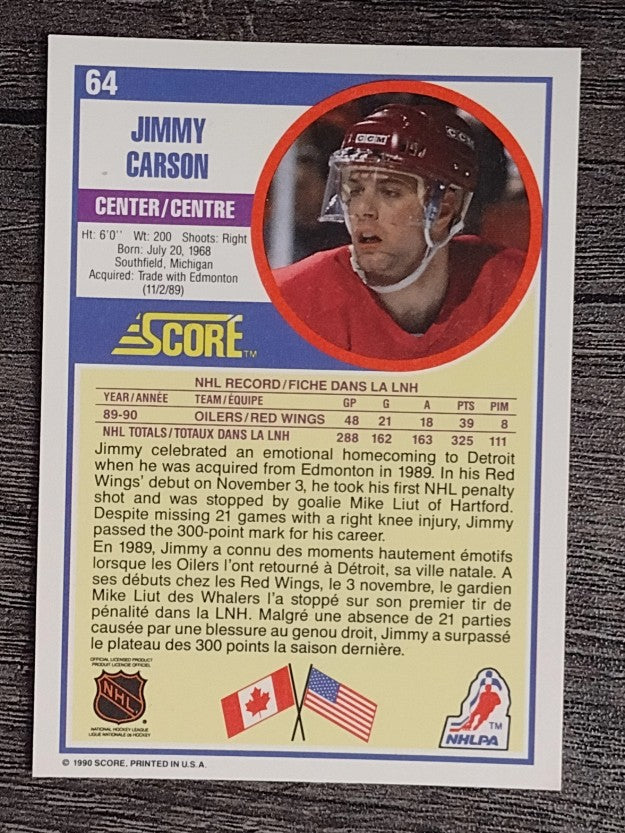 1990-91 Score Canadian #64 Jimmy Carson