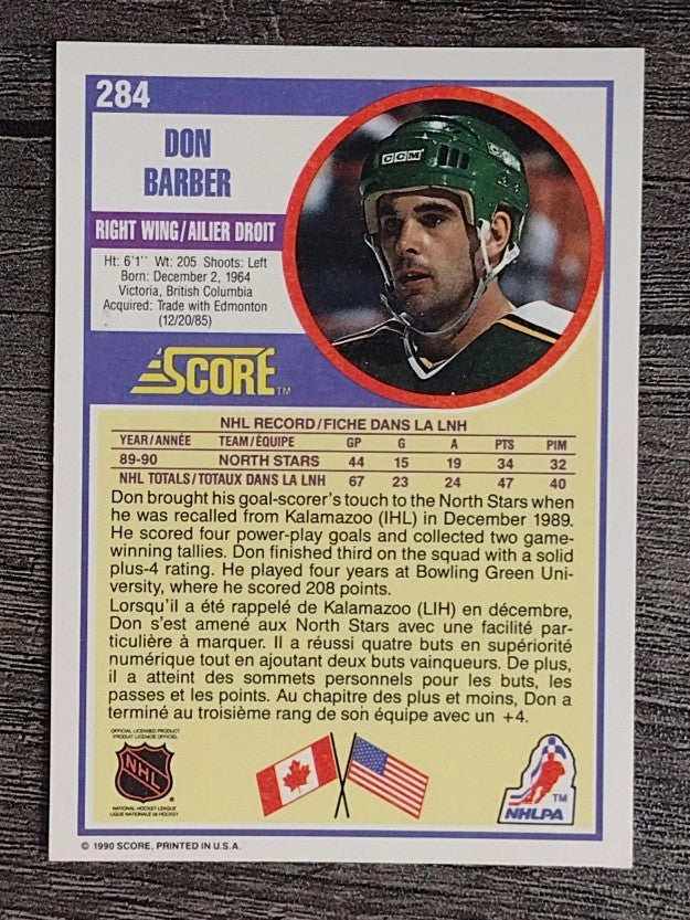 1990-91 Score Canadian #284 Don Barber