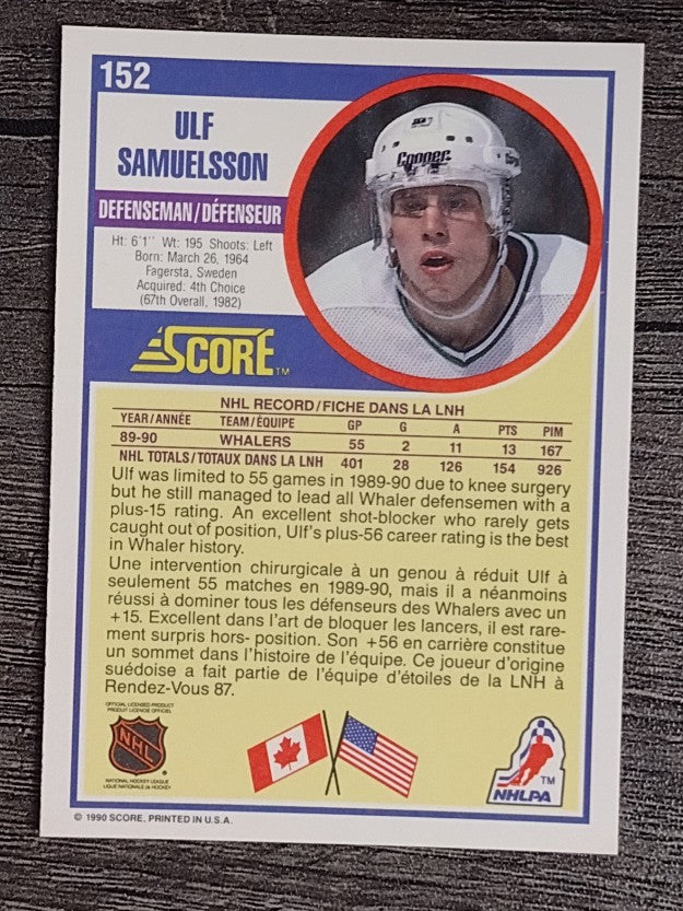1990-91 Score Canadian #152 Ulf Samuelsson