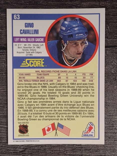 1990-91 Score Canadian #63 Gino Cavallini
