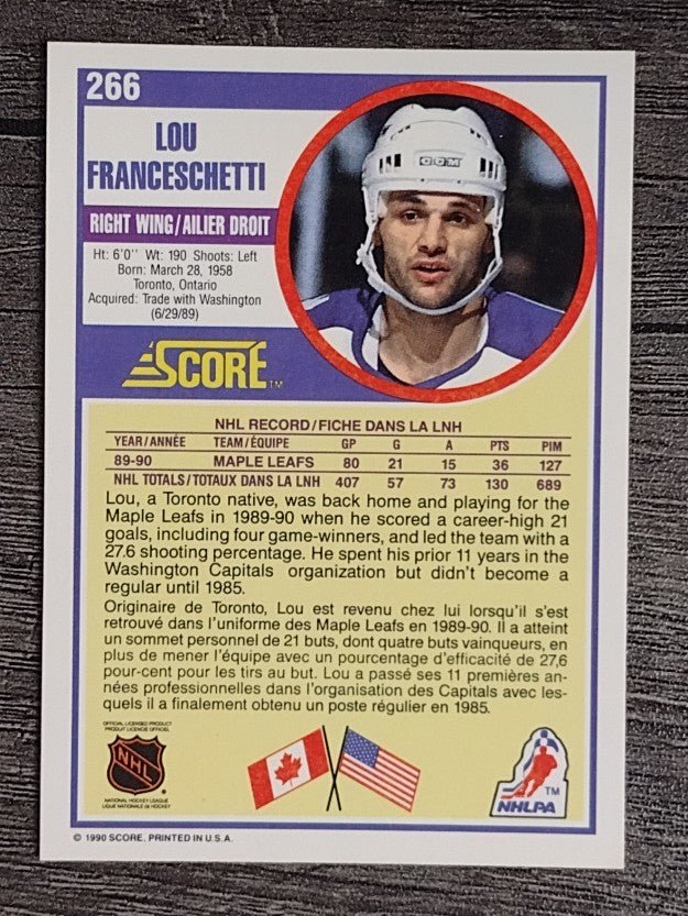 1990-91 Score Canadian #266 Lou Franceschetti RC