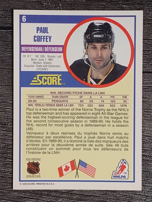 1990-91 Score Canadian #6 Paul Coffey
