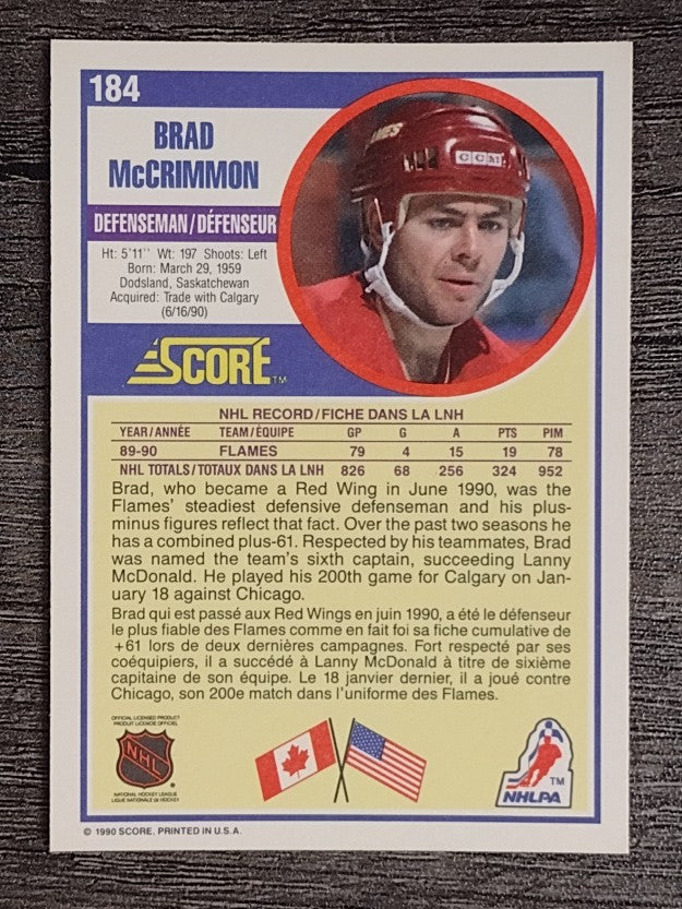 1990-91 Score Canadian #184 Brad McCrimmon
