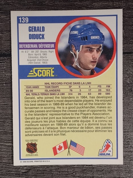 1990-91 Score Canadian #139 Gerald Diduck
