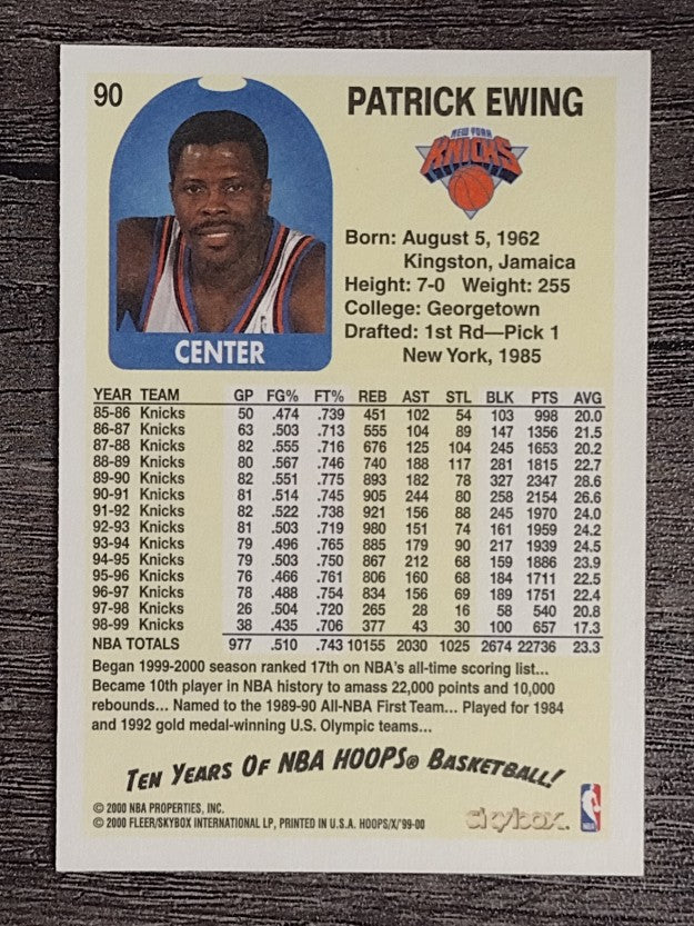 1999-00 Hoops Decade #90 Patrick Ewing