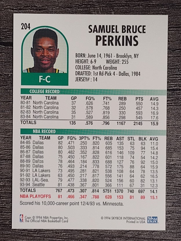 1994-95 Hoops #204 Sam Perkins