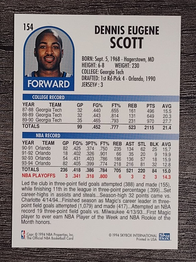 1994-95 Hoops #154 Dennis Scott
