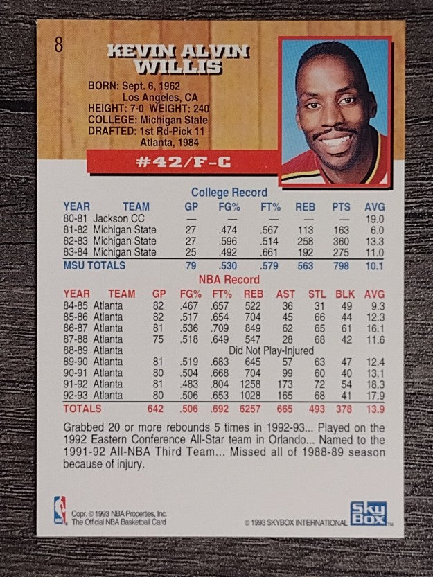 1993-94 Hoops #8 Kevin Willis