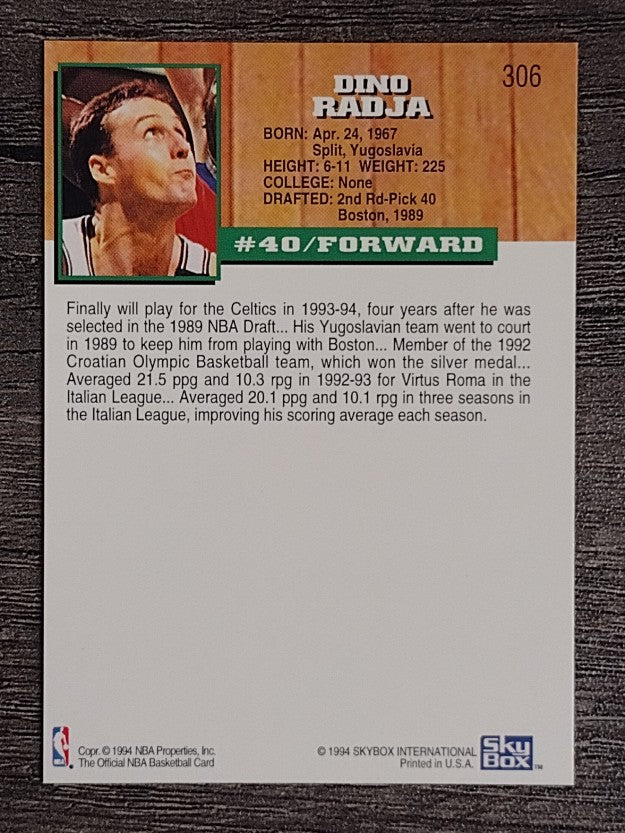 1993-94 Hoops #306 Dino Radja RC