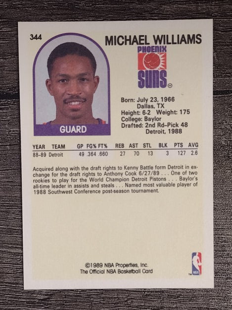 1989-90 Hoops #344 Micheal Williams