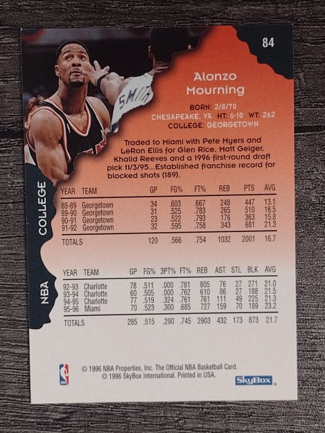 1996-97 Hoops #84 Alonzo Mourning