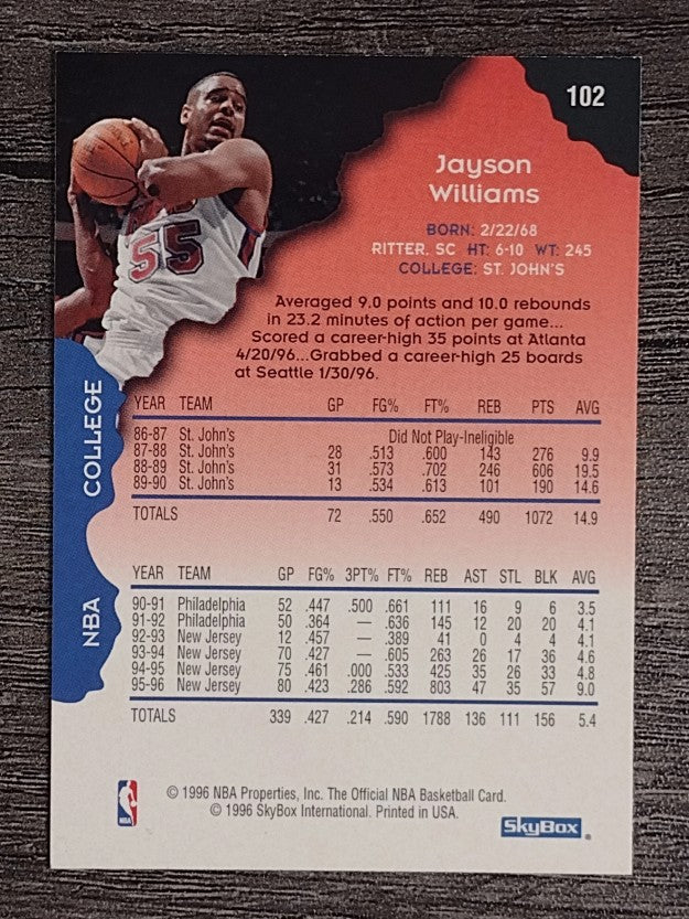 1996-97 Hoops #102 Jayson Williams