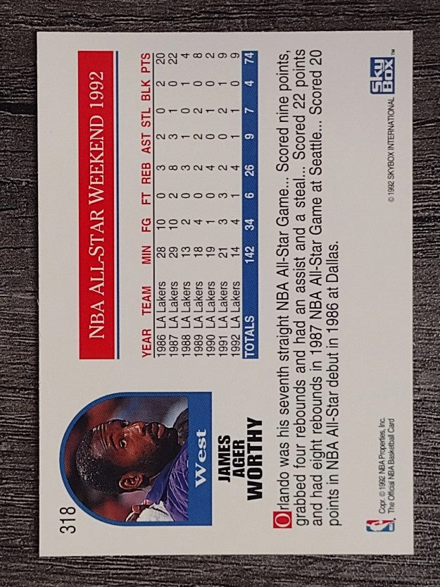 1992-93 Hoops #318 James Worthy AS