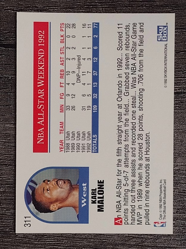 1992-93 Hoops #311 Karl Malone AS