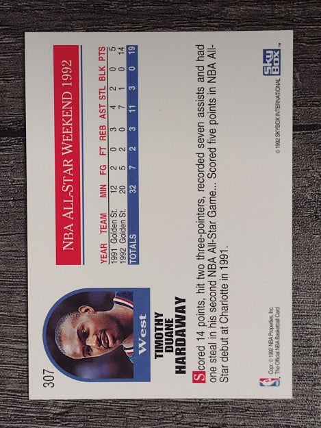1992-93 Hoops #307 Tim Hardaway AS