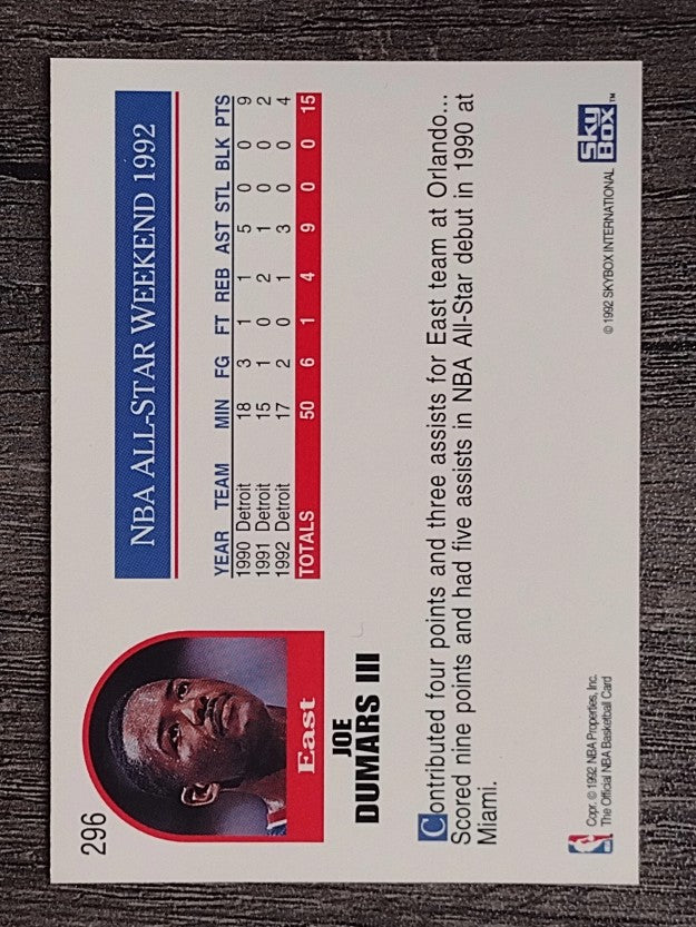 1992-93 Hoops #296 Joe Dumars AS