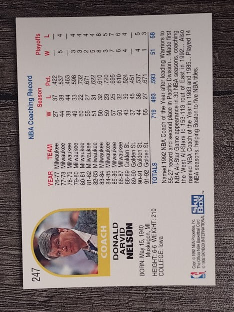 1992-93 Hoops #247 Don Nelson CO