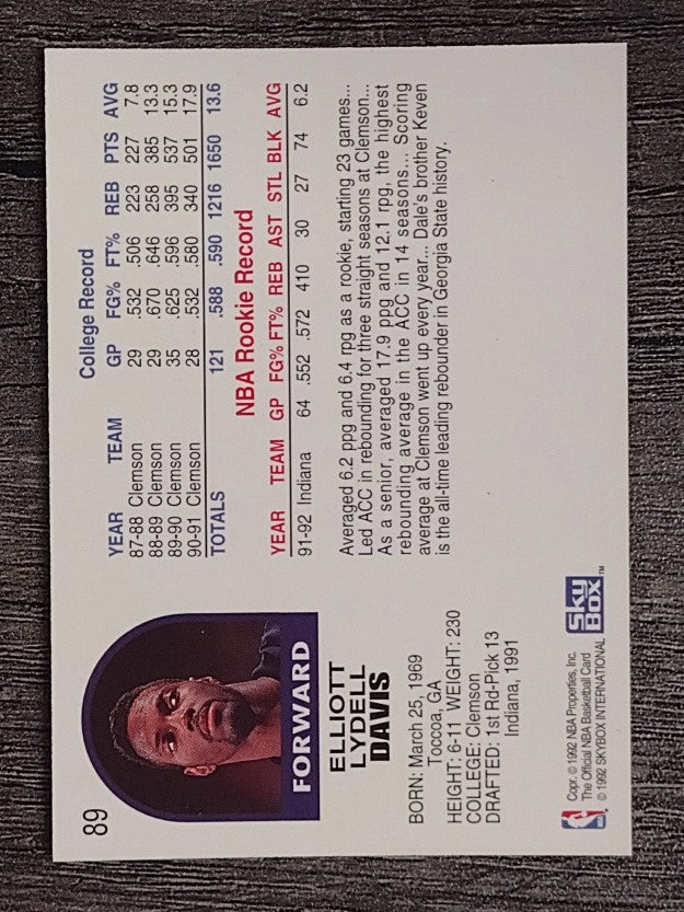 1992-93 Hoops #89 Dale Davis