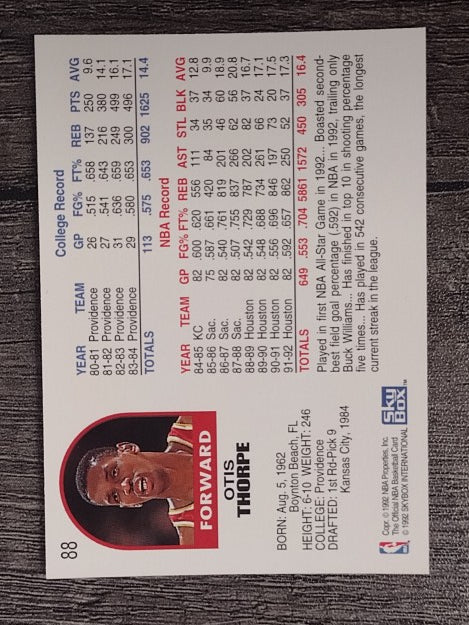 1992-93 Hoops #88 Otis Thorpe