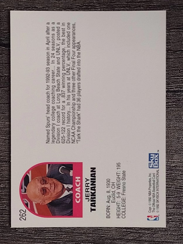 1992-93 Hoops #262 Jerry Tarkanian CO RC