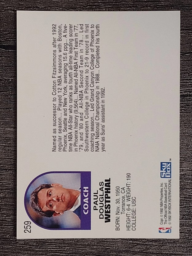 1992-93 Hoops #259 Paul Westphal CO