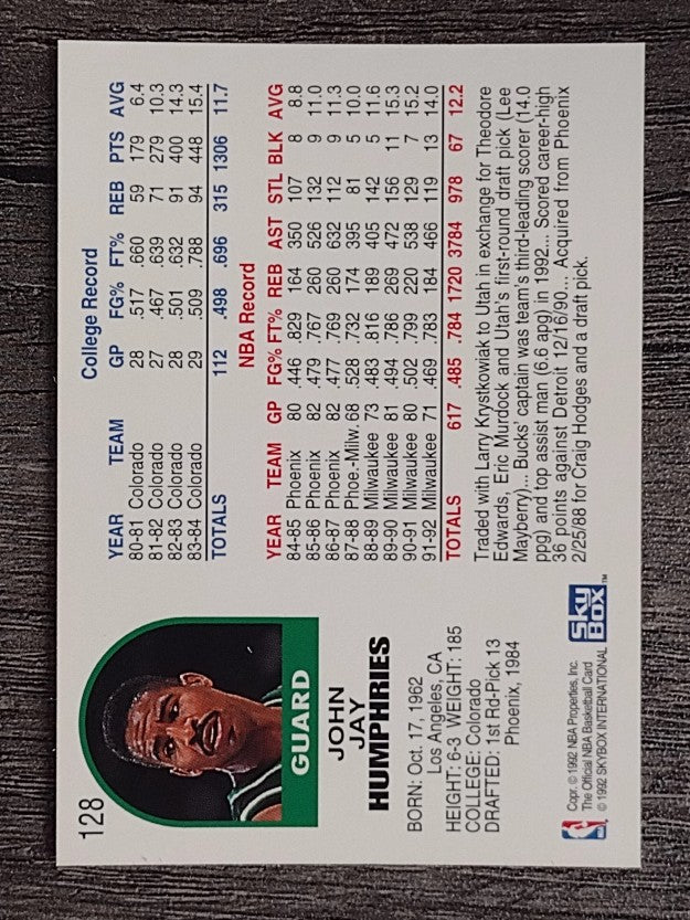 1992-93 Hoops #128 Jay Humphries