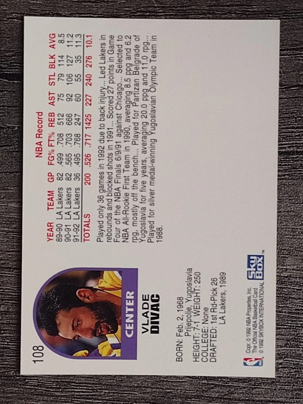 1992-93 Hoops #108 Vlade Divac