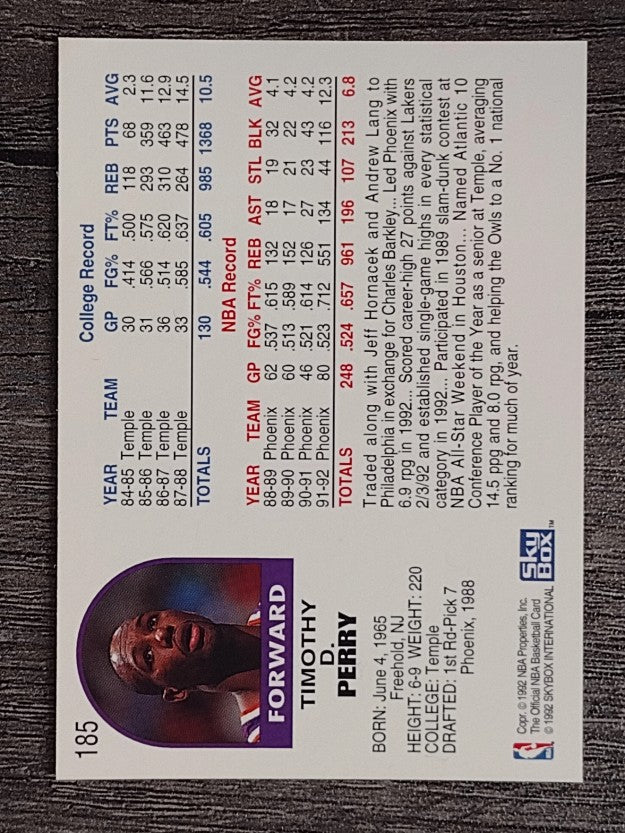1992-93 Hoops #185 Tim Perry