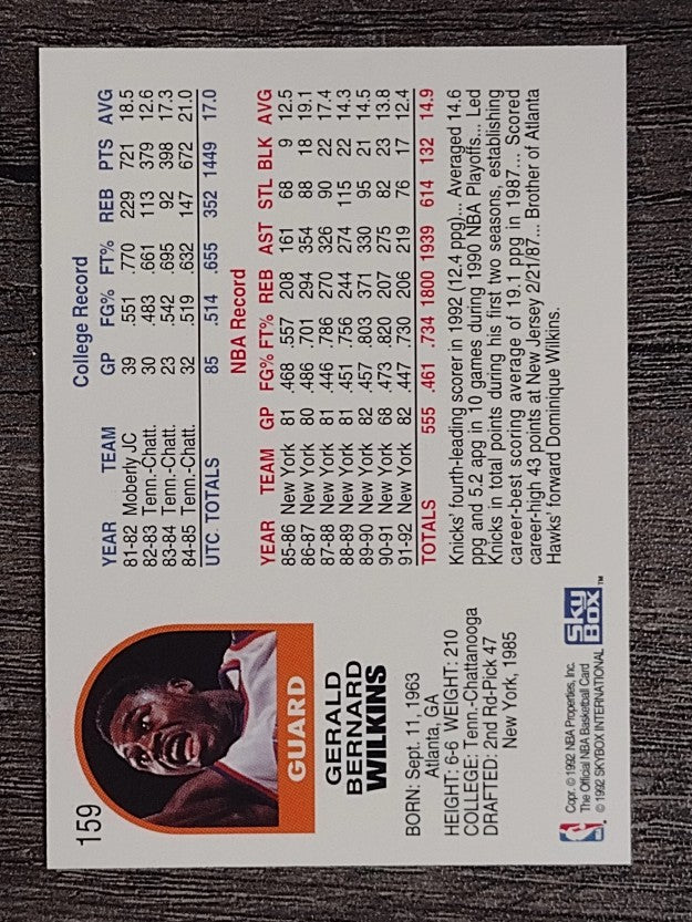1992-93 Hoops #159 Gerald Wilkins