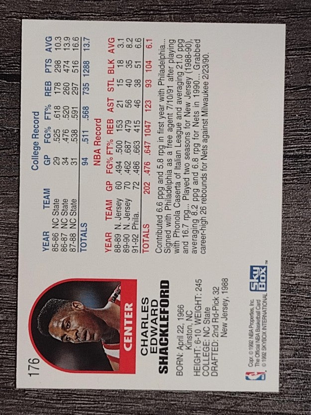 1992-93 Hoops #176 Charles Shackleford