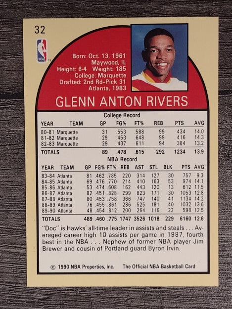 1990-91 Hoops #32 Doc Rivers