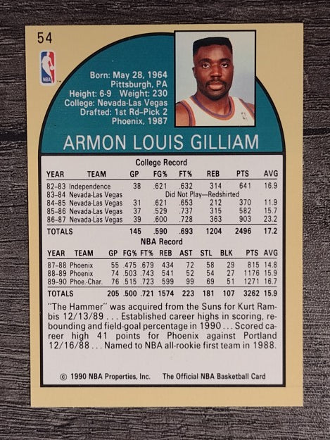 1990-91 Hoops #54 Armon Gilliam