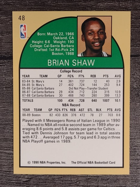 1990-91 Hoops #48 Brian Shaw